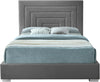 Nora Grey Velvet King Bed