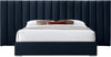 Pablo Navy Velvet Queen Bed