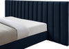 Pablo Navy Velvet Queen Bed