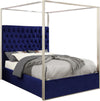 Porter Navy Velvet Queen Bed