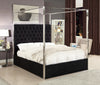 Porter Black Velvet Queen Bed