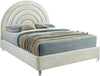 Rainbow Cream Velvet Queen Bed