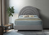 Rainbow Grey Velvet Queen Bed