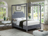 Rowan Grey Velvet Queen Bed (3 Boxes)