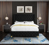 Savan Black Velvet Queen Bed