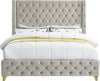 Savan Cream Velvet King Bed