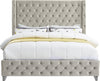 Savan Cream Velvet King Bed