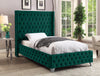 Savan Green Velvet Twin Bed