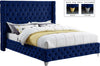 Savan Navy Velvet Full Bed
