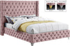 Savan Pink Velvet King Bed