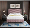 Savan Pink Velvet Queen Bed