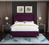 Savan Purple Velvet King Bed