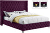 Savan Purple Velvet King Bed