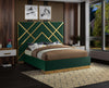 Vector Green Velvet Queen Bed