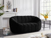 Elijah Black Velvet Loveseat