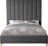 Via Grey Velvet Queen Bed