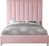 Via Pink Velvet Queen Bed