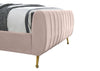 Zara Pink Velvet Queen Bed (3 Boxes)