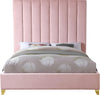 Via Pink Velvet Queen Bed