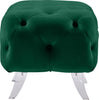 Crescent Green Velvet Ottoman