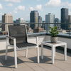 Nizuc Black Mesh Waterproof Fabric Outdoor Patio Aluminum Mesh Dining Arm Chair