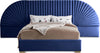 Cleo Navy Velvet Queen Bed (3 Boxes)