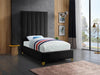 Via Black Velvet Twin Bed