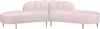 Divine Pink Velvet 2pc. Sectional