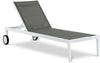 Nizuc Grey Mesh Waterproof Fabric Outdoor Patio Aluminum Mesh Chaise Lounge Chair