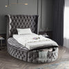 Luxus Grey Velvet Twin Bed (3 Boxes)