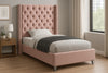 Aiden Pink Velvet Twin Bed