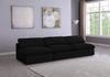 Serene Black Linen Fabric Deluxe Cloud Modular Armless Sofa