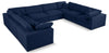 Serene Navy Linen Fabric Deluxe Cloud Modular Sectional