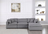 Serene Grey Linen Fabric Deluxe Cloud Modular Sectional