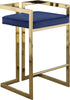 Ezra Navy Velvet Stool