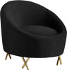 Serpentine Black Velvet Chair
