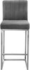 Giselle Grey Velvet Stool