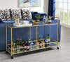 Kenda Clear Glass, Mirrored & Gold Serving Cart