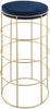 Rebar Navy Velvet Bar Stool