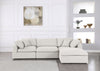 Serene Cream Linen Fabric Deluxe Cloud Modular Sectional