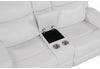 U6026 Blanche White Rec Sofa/Console Rec Loveseat with LED and Speaker