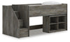 Frandern Loft Bed with Bookcase Storage