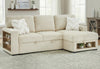 U0222 Ivory Pull Out Sofa Bed with Speaker and 2 Pillows