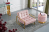 Pierre Pink Velvet Accent Chair