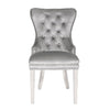 Galaxy Home Erica Stainless Steel Legs Dining Chair (Set of 2) in Light Grey