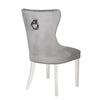 Galaxy Home Erica Stainless Steel Legs Dining Chair (Set of 2) in Light Grey