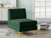 Alina Green Velvet Armless Chair
