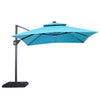 Sano 10 Ft Square Umbrella w/ Double Top w/ LED Light + 37" Large Base