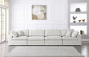 Serene Cream Linen Fabric Deluxe Cloud Modular Sofa