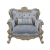 Royale Chair in Blue and Champagne